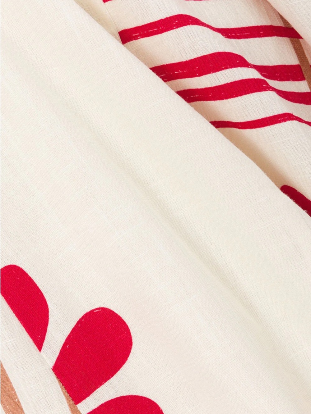 Sabo Skirt One-Shoulder Floral Stripe Avani Maxi Dress - Red & Cream Moana L - Picture 8 of 12